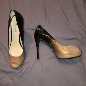 Guess two-toned platform heels
